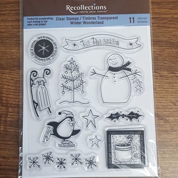 Recollections 11 Clear Holiday/Winter Stamps - Picture 1 of 3